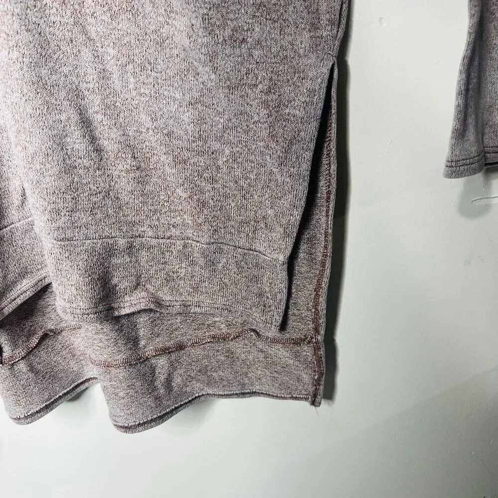 Zenana Brown Cream Cowl Neck Longsleeve Shirt Flowy Comfortable Athleisure Sz 2X